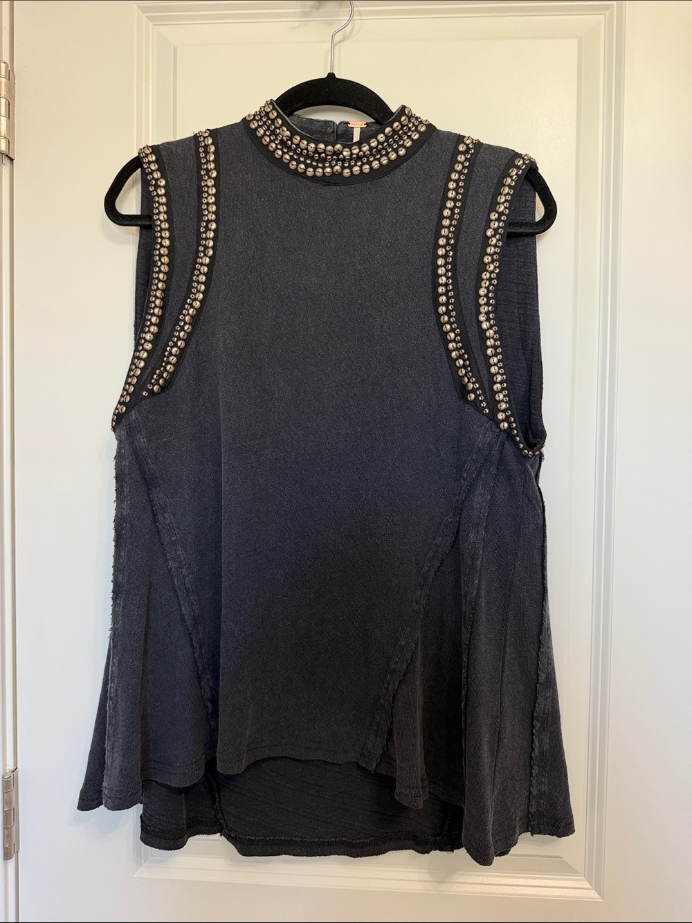 NWT Free People Ria Studded Black Tank Tunic Top XS